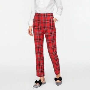 J. Crew High Rise Cameron Stewart Tartan Plaid Holiday Pants